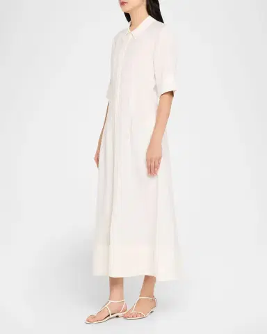SIMKHAI Claudine Linen-Blend Midi Shirtdress | Thumbnail 4 SIMKHAI Claudine Linen-Blend Midi Shirtdress | Thumbnail 4