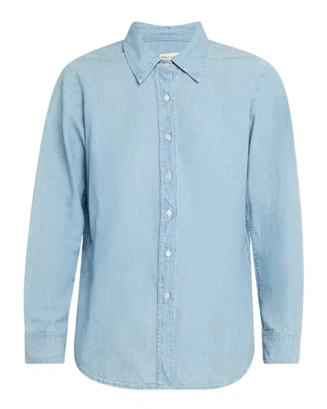 Nili Lotan Monti Chambray Denim Button-Down Shirt