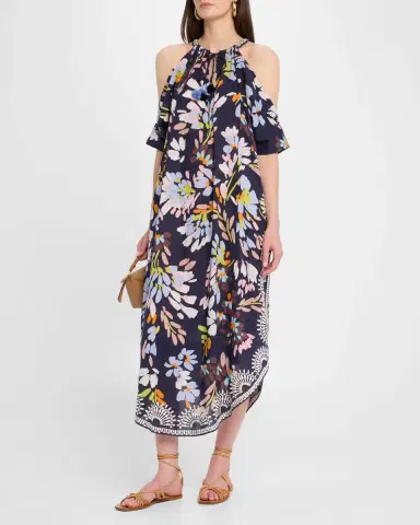 FIGUE Naomi Cold-Shoulder Kaftan Midi Dress | Thumbnail 2 FIGUE Naomi Cold-Shoulder Kaftan Midi Dress | Thumbnail 2