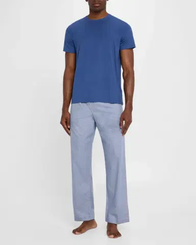 Derek Rose Men's Barker Micro Houndstooth Cotton Lounge Pants | Thumbnail 2 Derek Rose Men's Barker Micro Houndstooth Cotton Lounge Pants | Thumbnail 2
