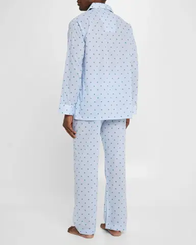 Derek Rose Men's Ledbury Striped Elephant-Print Pajama Set | Thumbnail 3 Derek Rose Men's Ledbury Striped Elephant-Print Pajama Set | Thumbnail 3