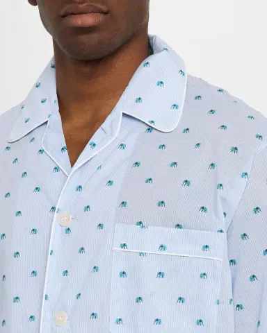 Derek Rose Men's Ledbury Striped Elephant-Print Pajama Set | Thumbnail 5 Derek Rose Men's Ledbury Striped Elephant-Print Pajama Set | Thumbnail 5