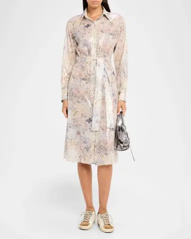 Golden Goose Journey Sequined Floral Midi Shirtdress | Thumbnail 2 Golden Goose Journey Sequined Floral Midi Shirtdress | Thumbnail 2