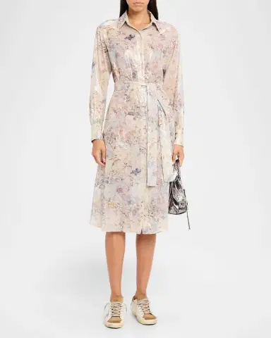 Golden Goose Journey Sequined Floral Midi Shirtdress | Thumbnail 4 Golden Goose Journey Sequined Floral Midi Shirtdress | Thumbnail 4