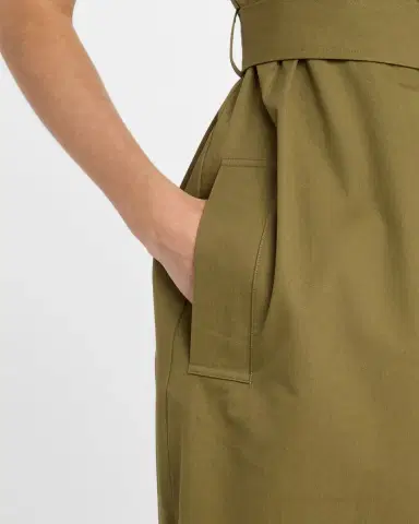 Argent Belted Cap-Sleeve Cotton Twill Midi Shirtdress | Thumbnail 5 Argent Belted Cap-Sleeve Cotton Twill Midi Shirtdress | Thumbnail 5