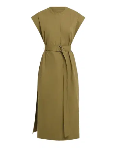Argent Belted Cap-Sleeve Cotton Twill Midi Shirtdress | Thumbnail 1 Argent Belted Cap-Sleeve Cotton Twill Midi Shirtdress | Thumbnail 1