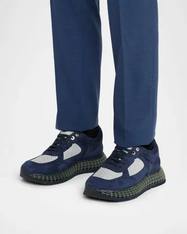 Stefano Ricci Men's Suede & Technical Fabric Sneakers | Thumbnail 2 Stefano Ricci Men's Suede & Technical Fabric Sneakers | Thumbnail 2