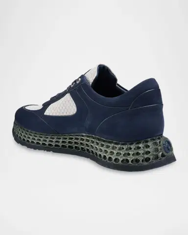 Stefano Ricci Men's Suede & Technical Fabric Sneakers | Thumbnail 4 Stefano Ricci Men's Suede & Technical Fabric Sneakers | Thumbnail 4
