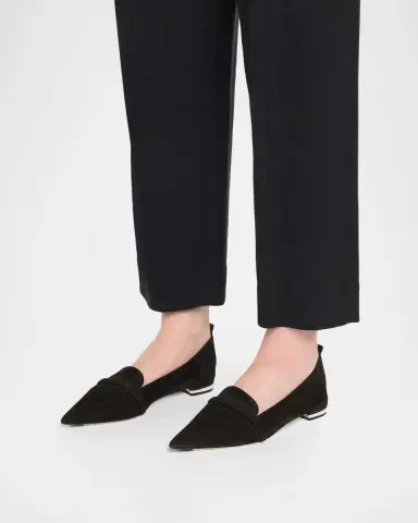 Malone Souliers Dora Suede Pointed-Toe Loafers | Thumbnail 2