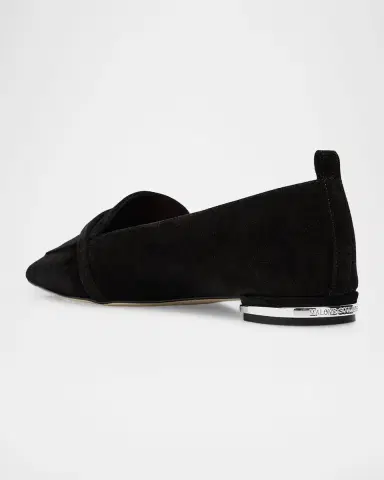 Malone Souliers Dora Suede Pointed-Toe Loafers | Thumbnail 4