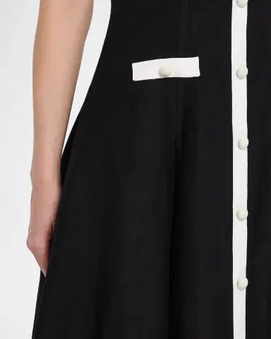 SIMKHAI Cordelia Sleeveless Button-Front Midi Dress | Thumbnail 4 SIMKHAI Cordelia Sleeveless Button-Front Midi Dress | Thumbnail 4