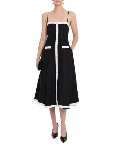 SIMKHAI Cordelia Sleeveless Button-Front Midi Dress | Thumbnail 1 SIMKHAI Cordelia Sleeveless Button-Front Midi Dress | Thumbnail 1