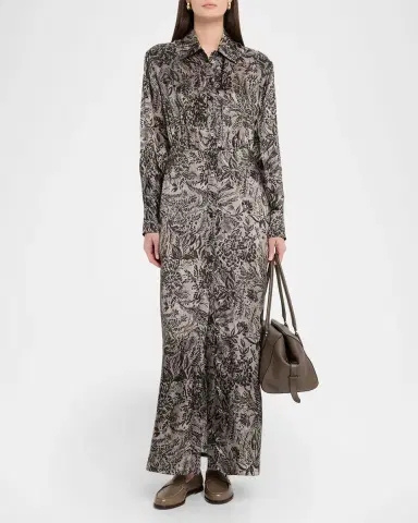 Golden Goose Golden Floral Viscose Twill Shirtdress | Thumbnail 2