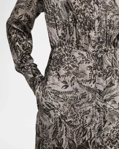 Golden Goose Golden Floral Viscose Twill Shirtdress | Thumbnail 5