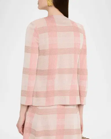 Misook Tailored Plaid Knit Jacket | Thumbnail 3 Misook Tailored Plaid Knit Jacket | Thumbnail 3