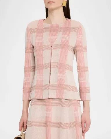 Misook Tailored Plaid Knit Jacket | Thumbnail 4 Misook Tailored Plaid Knit Jacket | Thumbnail 4