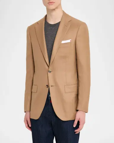 Kiton Men's Soft Cashmere Single-Breasted Blazer | Thumbnail 4 Kiton Men's Soft Cashmere Single-Breasted Blazer | Thumbnail 4