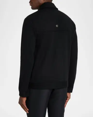 Stefano Ricci Men's Crocodile-Trim Knit Blouson | Thumbnail 3 Stefano Ricci Men's Crocodile-Trim Knit Blouson | Thumbnail 3