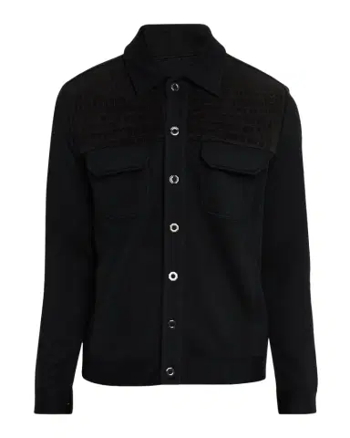 Stefano Ricci Men's Crocodile-Trim Knit Blouson | Thumbnail 1 Stefano Ricci Men's Crocodile-Trim Knit Blouson | Thumbnail 1