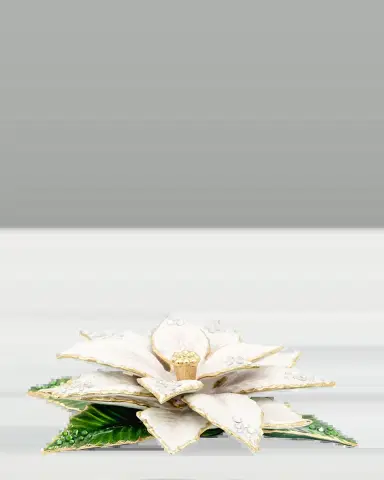 Jay Strongwater White Poinsettia Tabletop Decoration | Thumbnail 2