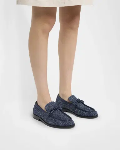 Bottega Veneta Astaire Denim Boucle Knot Loafers | Thumbnail 2 Bottega Veneta Astaire Denim Boucle Knot Loafers | Thumbnail 2