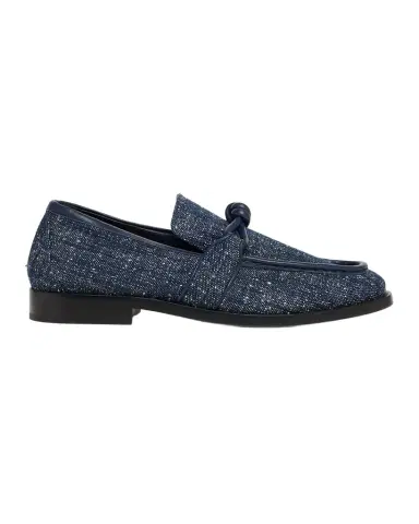 Bottega Veneta Astaire Denim Boucle Knot Loafers | Thumbnail 1 Bottega Veneta Astaire Denim Boucle Knot Loafers | Thumbnail 1