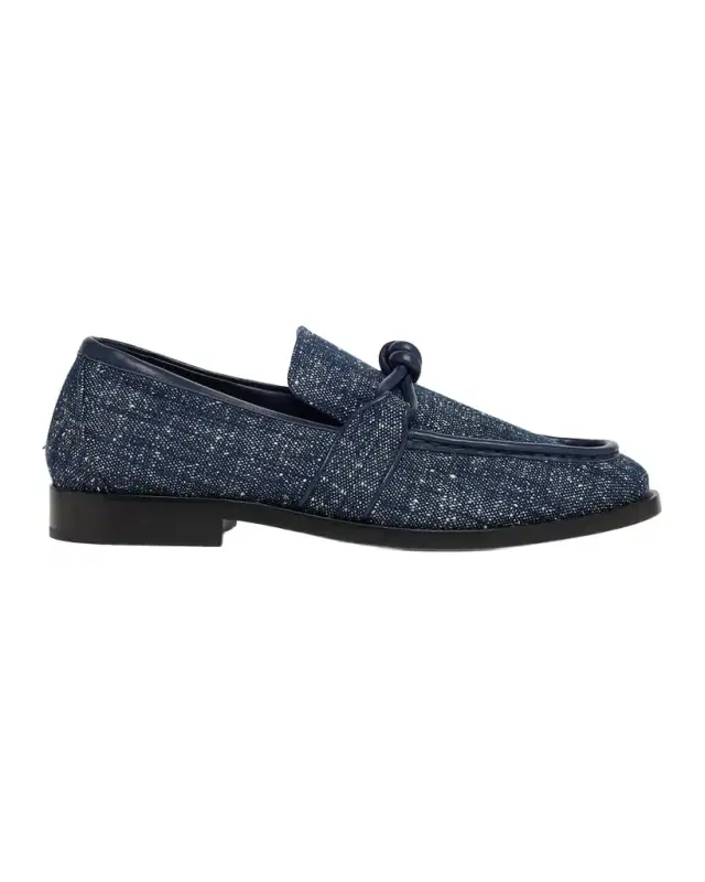 Bottega Veneta Astaire Denim Boucle Knot Loafers