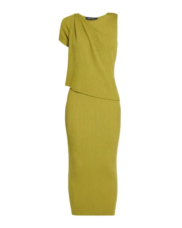 Wynn Hamlyn Shrug Rib-Knit Midi Dress