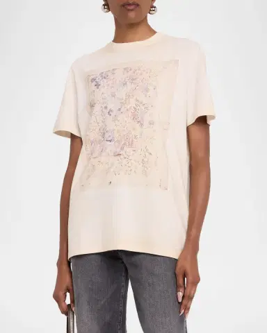 Golden Goose Journey Floral Print Crewneck T-Shirt | Thumbnail 4 Golden Goose Journey Floral Print Crewneck T-Shirt | Thumbnail 4