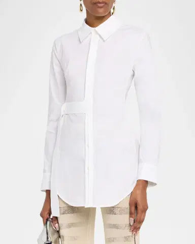 Jean Paul Gaultier Waist-Strap Cotton Button-Down Shirt | Thumbnail 4