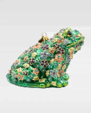 Jay Strongwater Floral Frog Christmas Ornament | Thumbnail 2