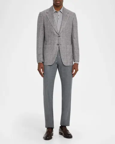 Zegna Men's Cashmere and Silk Plaid Two-Button Sport Coat | Thumbnail 2