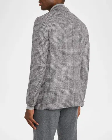 Zegna Men's Cashmere and Silk Plaid Two-Button Sport Coat | Thumbnail 3
