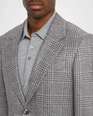 Zegna Men's Cashmere and Silk Plaid Two-Button Sport Coat | Thumbnail 5