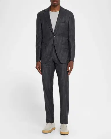Kiton Men's Wool Pinstripe Two-Piece Suit | Thumbnail 2 Kiton Men's Wool Pinstripe Two-Piece Suit | Thumbnail 2
