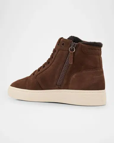 Giuseppe Zanotti Men's GZ 94 Scarpa Suede Shearling-Lined Zip-Up Sneakers | Thumbnail 2 Giuseppe Zanotti Men's GZ 94 Scarpa Suede Shearling-Lined Zip-Up Sneakers | Thumbnail 2