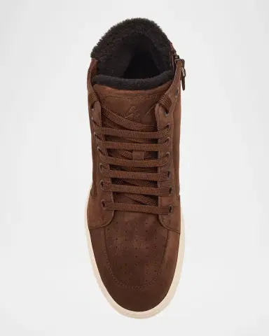 Giuseppe Zanotti Men's GZ 94 Scarpa Suede Shearling-Lined Zip-Up Sneakers | Thumbnail 4 Giuseppe Zanotti Men's GZ 94 Scarpa Suede Shearling-Lined Zip-Up Sneakers | Thumbnail 4