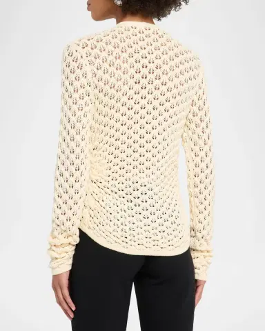 Wynn Hamlyn Pointelle Zip Cardigan | Thumbnail 3