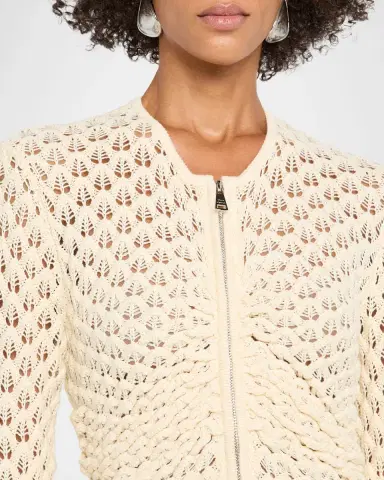 Wynn Hamlyn Pointelle Zip Cardigan | Thumbnail 5