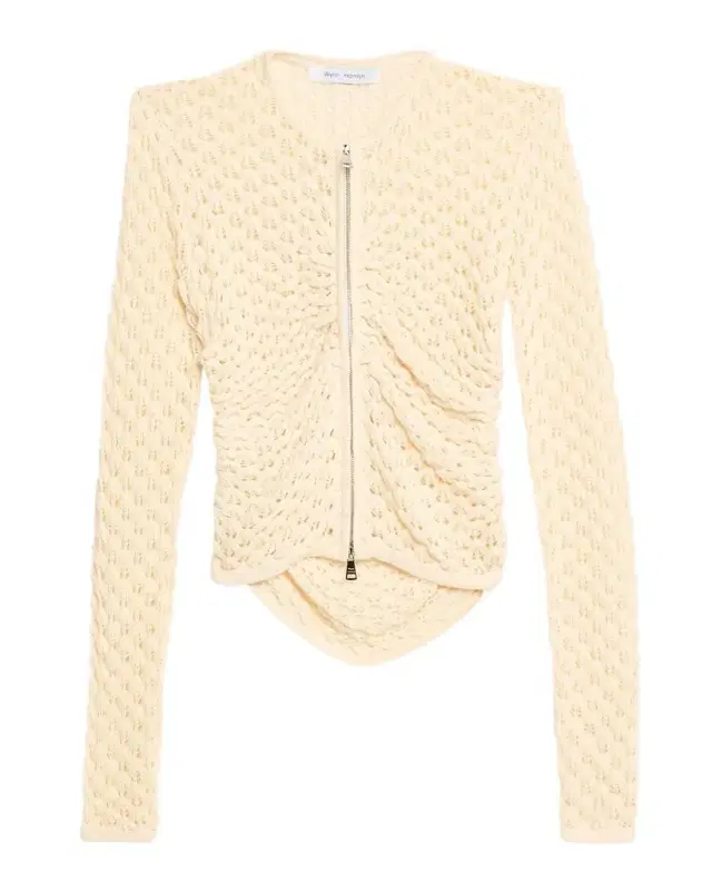 Pointelle Zip Cardigan