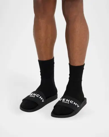 Givenchy Men 's Leather Logo Slide Sandals | Thumbnail 2