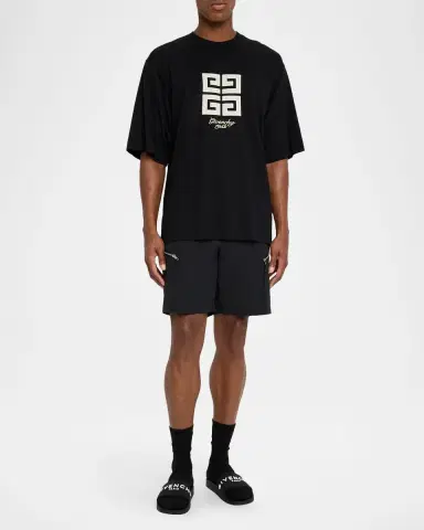 Givenchy Men 's Leather Logo Slide Sandals | Thumbnail 3