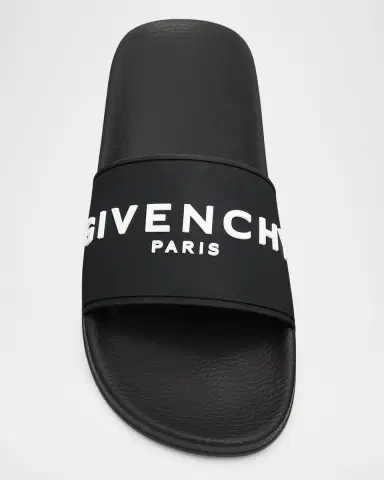 Givenchy Men 's Leather Logo Slide Sandals | Thumbnail 7
