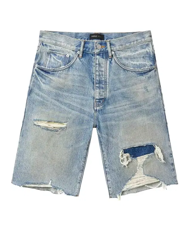 Men 's Faros Distressed Cotton Denim Shorts