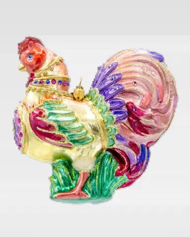 Jay Strongwater Lavish Rooster Christmas Ornament | Thumbnail 2