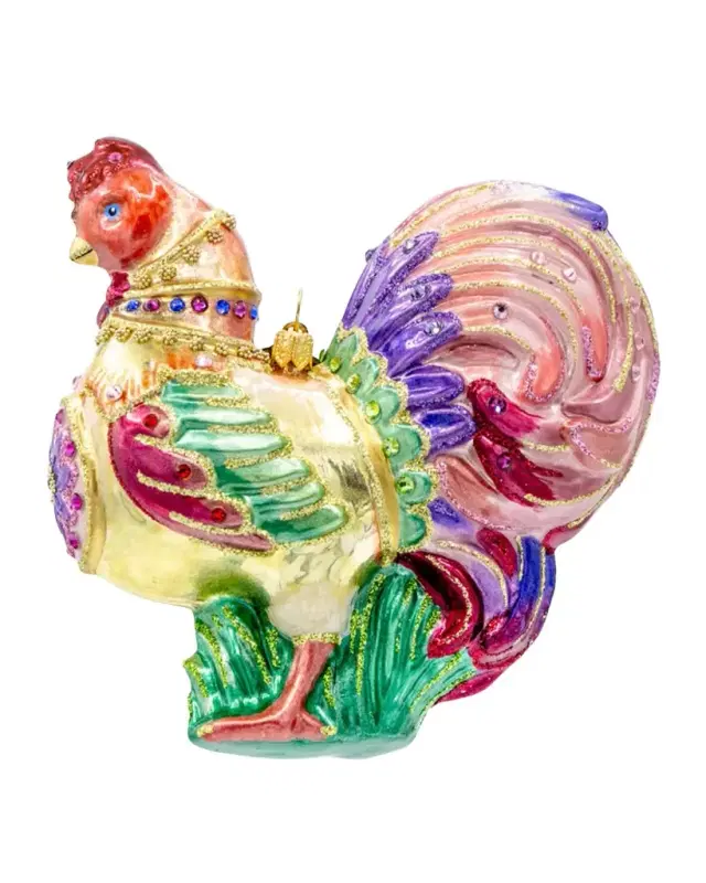 Jay Strongwater Lavish Rooster Christmas Ornament