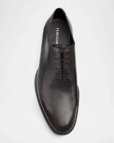 Ferragamo Men's Amber Leather Oxford Shoes | Thumbnail 6