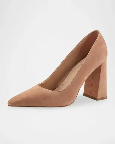 Marc Fisher LTD Minny Suede Snip Toe Block-Heel Pumps | Thumbnail 2 Marc Fisher LTD Minny Suede Snip Toe Block-Heel Pumps | Thumbnail 2