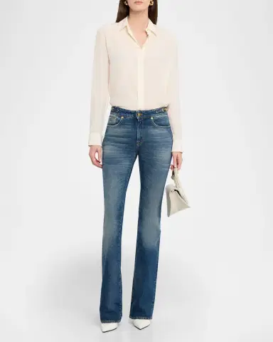 Golden Goose Journey Ophelia Bootcut Chain Jeans | Thumbnail 2 Golden Goose Journey Ophelia Bootcut Chain Jeans | Thumbnail 2