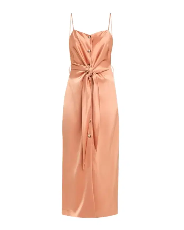 Nanushka Sayan Draped Satin Midi Dress